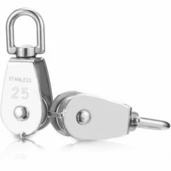 LITZEE 2 Stück 304 Edelstahl Riemenscheibe M25 Heberolle Laderolle -Seilwinden Sales 55918040 5