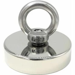 MODOU Super Starker Neodym-Magnet 120 Kg - Starke Magnete - Ideal Zum Magnetangeln - Ø 60 Mm Mit Neodym-Öse