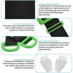MODOU 2er-Pack Strapazierfähige Tragegurte Möbeltragegurte Belasten 600 Pfund Bewegliche Gurte Mit Griffen Verstellbare Hebegurte Für Möbel, Kisten, Matratzen, Bau -Seilwinden Sales 55933364 3