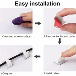 WERKZEUGE 50 Stück Kabelclips, Kabelclips Mit Starken Selbstklebenden Pads, Organizer Für Elektrische Kabel Für Kabel Zu Hause/Büro -Seilwinden Sales 56111372 3
