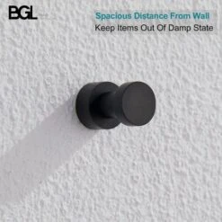 BARES 5 Stück Strapazierfähige Selbstklebende Wandhaken Für Badezimmer, Küche, Schrank, Garderobe – Messing – Schwarz -Seilwinden Sales 56527426 3