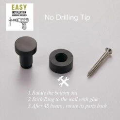 BARES 5 Stück Strapazierfähige Selbstklebende Wandhaken Für Badezimmer, Küche, Schrank, Garderobe – Messing – Schwarz -Seilwinden Sales 56527426 4