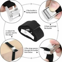BAMNY 10PCS Befestigungsriemen, Zurrgurte Set Spanngurte Mit Klemmschloss, Befestigungsgurt Von Transport Ladungssicherung, Länge: 40cm, Schwarz -Seilwinden Sales 56621961 5