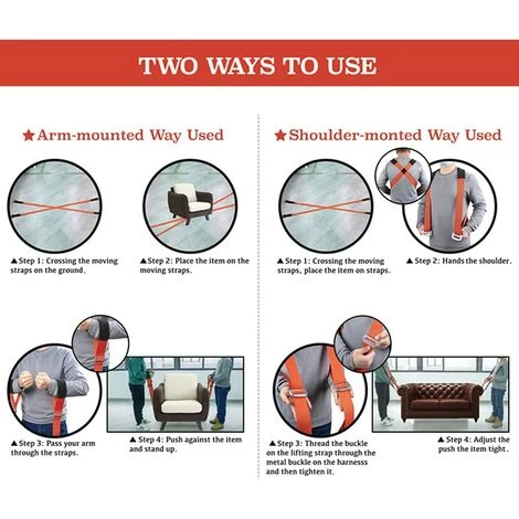 OCXIN 2 Personen Tragegurt, Transportgurte Umzug Befestigung, Shoulder Und Arm Kreuztragegurt Möbel, Mobelgurt, Transportgurt, Hebegurte Für Waschmaschine, Klavier, Möbel, Schwere Gegenständ 5 OCXIN 2 Personen Tragegurt, Transportgurte Umzug Befestigung, Shoulder Und Arm Kreuztragegurt Möbel, Mobelgurt, Transportgurt, Hebegurte Für Waschmaschine, Klavier, Möbel, Schwere Gegenständ – Bild 3