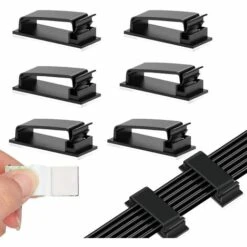 OCXIN 60 Stück Kabelclips Selbstklebend, Kabelhalter 46mmx20mm, Schreibtisch Kabelführung，Kabelorganisatoren USB, Kabelführungsclips Für PC Kabel,TV Kabel,Audiokabel Kabel,Home,Office（Schwarz）