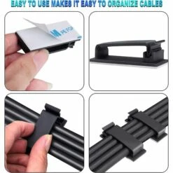 WERKZEUGE 100 Stück Selbstklebende Kabelclips, 3M Selbstklebende Kabelclips, Selbstklebende Kabelhalterung, Organizer Für Elektrische Kabel Für TV/PC/Büro/Zuhause -Seilwinden Sales 57747151 4