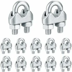 GESCHENKE 12 Stück Drahtseilklemmen, U-Bolzen-Sattelbefestigung, U-förmige Klemmen, Edelstahl