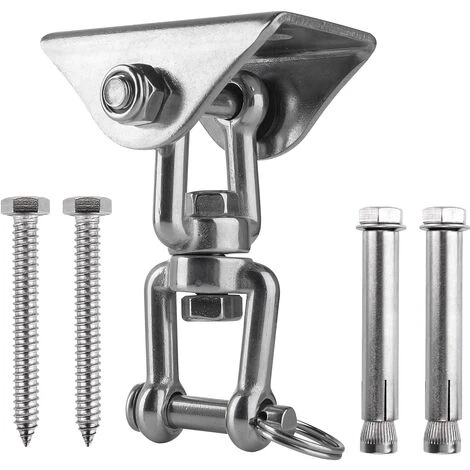 GESCHENKE Innovativer Deckenhaken Mit 304 Edelstahl 250 Kg Kapazität 360 ° Drehbar, Aufhängung Für Betonholzsets, Hängesessel, Hängelampe, Hängematte, Yoga, Mit 4 Befestigungsschrauben (B) 3 GESCHENKE Innovativer Deckenhaken Mit 304 Edelstahl 250 Kg Kapazität 360 ° Drehbar, Aufhängung Für Betonholzsets, Hängesessel, Hängelampe, Hängematte, Yoga, Mit 4 Befestigungsschrauben (B)