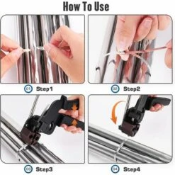 TINOR Kabelbinderpistole Aus Edelstahl, Kabelbinderzange Aus Edelstahl Mit Schneidfunktion, Kabelbinderpistole Aus Metall, Klemmwerkzeug Für Kabelbinderpistole -Seilwinden Sales 58070001 5