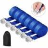 OCXIN Spanngurte 6er Pack 2,5 Cm X 2,5 M, Mit Klemmschlossgurt Befestigungsgurt, Zurrgurt Für Motorrad Fahrradträger Extrem Robuste Spanngurt, Blau, Belastbar Bis 250kg -Seilwinden Sales 58219280 1