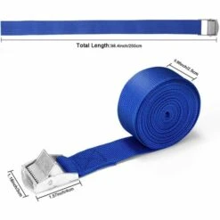 OCXIN Spanngurte 6er Pack 2,5 Cm X 2,5 M, Mit Klemmschlossgurt Befestigungsgurt, Zurrgurt Für Motorrad Fahrradträger Extrem Robuste Spanngurt, Blau, Belastbar Bis 250kg -Seilwinden Sales 58219280 4