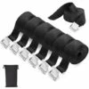 OCXIN Befestigungsriemen-Set Spanngurte, Zurrgurt Spanngurt Befestigungsgurt Auto Heckträger Fahrrad Klemschloss Gurte, Mit Metallschnallen, Schnellspannung (6er Set, Schwarz, Länge: 2,5 Meter) -Seilwinden Sales 58219310 1