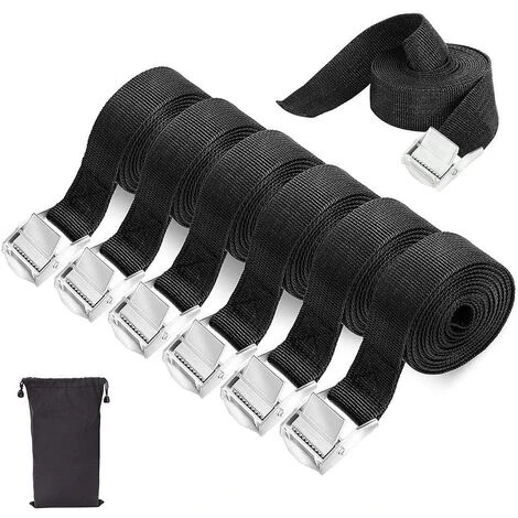 OCXIN Befestigungsriemen-Set Spanngurte, Zurrgurt Spanngurt Befestigungsgurt Auto Heckträger Fahrrad Klemschloss Gurte, Mit Metallschnallen, Schnellspannung (6er Set, Schwarz, Länge: 2,5 Meter) 3 OCXIN Befestigungsriemen-Set Spanngurte, Zurrgurt Spanngurt Befestigungsgurt Auto Heckträger Fahrrad Klemschloss Gurte, Mit Metallschnallen, Schnellspannung (6er Set, Schwarz, Länge: 2,5 Meter)
