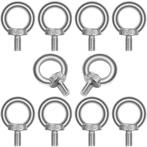 WERKZEUGE 10 Stück M8 * 20 Augenschrauben 304 Edelstahl Ringform Außengewinde Schiffsgewichtsschrauben Und Verschiedene Technische Hebegeräte 3 WERKZEUGE 10 Stück M8 * 20 Augenschrauben 304 Edelstahl Ringform Außengewinde Schiffsgewichtsschrauben Und Verschiedene Technische Hebegeräte