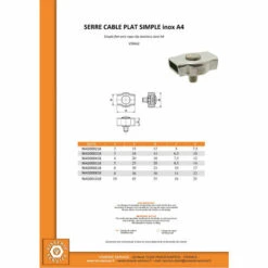 VIS EXPRESS SERRE CABLE PLAT SIMPLE INOX A4 DIAMETRE 5 | Einheitlich -Seilwinden Sales 58951925 3
