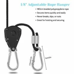 TINOR 4 Stück Ratschenseile Mit Haken Für Lampen Oder Pflanzen, Verstellbares Hakenseil 180 Cm Lang (2 Paar) -Seilwinden Sales 59000616 5