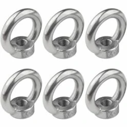 BARES M10 Ring Nut 6 Pcs 304 Stainless Steel Thread Lifting Eye Nut Eye Nuts For Lifting Accessories