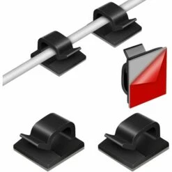 BARES 130 Pieces Adhesive Cable Clips Cable Tidy Self Adhesive Fixing, Cable Tidy, Desk Organizer Cable Clips For TV/Charger/Car/PC/Office/Home, Black