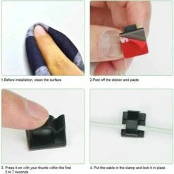 BARES 130 Pieces Adhesive Cable Clips Cable Tidy Self Adhesive Fixing, Cable Tidy, Desk Organizer Cable Clips For TV/Charger/Car/PC/Office/Home, Black -Seilwinden Sales 59042700 3