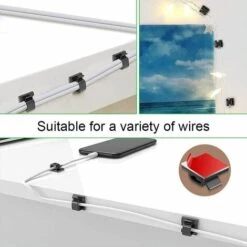 BARES 130 Pieces Adhesive Cable Clips Cable Tidy Self Adhesive Fixing, Cable Tidy, Desk Organizer Cable Clips For TV/Charger/Car/PC/Office/Home, Black -Seilwinden Sales 59042700 4