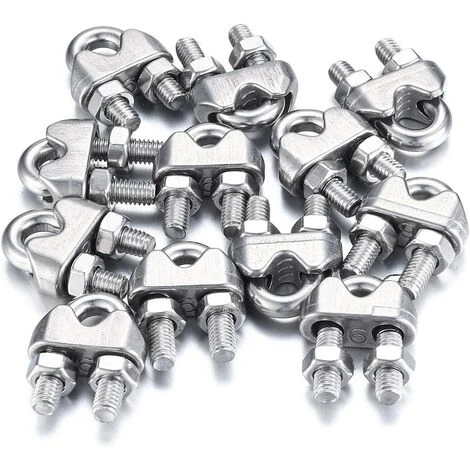 BEARSU M6 Kabelbinder, Edelstahldrahtseilbinder, Kabelclip U-Bolzen, Zum Verbinden Von Visier-Wäscheleine - 16 Stk 5 BEARSU M6 Kabelbinder, Edelstahldrahtseilbinder, Kabelclip U-Bolzen, Zum Verbinden Von Visier-Wäscheleine - 16 Stk – Bild 3