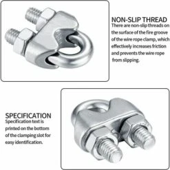 BEARSU M6 Kabelbinder, Edelstahldrahtseilbinder, Kabelclip U-Bolzen, Zum Verbinden Von Visier-Wäscheleine - 16 Stk 10 BEARSU M6 Kabelbinder, Edelstahldrahtseilbinder, Kabelclip U-Bolzen, Zum Verbinden Von Visier-Wäscheleine - 16 Stk -Seilwinden Sales 59195468 4