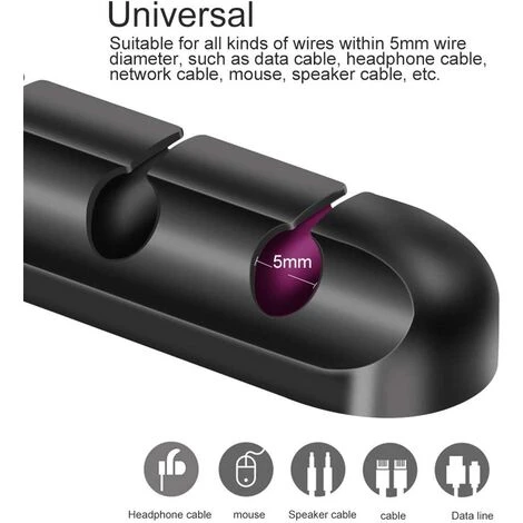 Kueatily Kabelclips, Kabelmanagement-Organizer, Klebehaken, Kabelhalter Für Stromkabel Und Kabel Zum Aufladen Von Zubehör, Mauskabel, PC, Büro Und Zuhause 5 Kueatily Kabelclips, Kabelmanagement-Organizer, Klebehaken, Kabelhalter Für Stromkabel Und Kabel Zum Aufladen Von Zubehör, Mauskabel, PC, Büro Und Zuhause – Bild 3