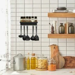 Kueatily Schlüsselschild Mit Ablage, Schlüsselaufbewahrung, Schlüsselhalter, Kein Bohren, Aufkleberhalter, Wandorganizer Für Eingangsbereich, Flur, Küche, Büro (Schwarz) -Seilwinden Sales 59443830 3