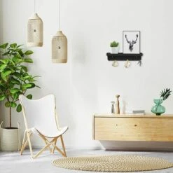 Kueatily Schlüsselschild Mit Ablage, Schlüsselaufbewahrung, Schlüsselhalter, Kein Bohren, Aufkleberhalter, Wandorganizer Für Eingangsbereich, Flur, Küche, Büro (Schwarz) -Seilwinden Sales 59443830 4