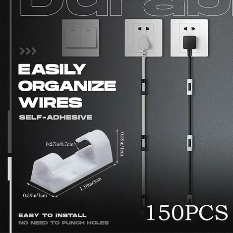 Kueatily 60 Stück Finisher-Drahtklemme, Selbstklebender Draht-Organizer, Kabel-Clip-Halter 3 Kueatily 60 Stück Finisher-Drahtklemme, Selbstklebender Draht-Organizer, Kabel-Clip-Halter