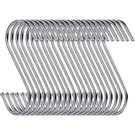 MINKUROW 10 Stück S Haken, 9 Cm Hängehaken, Haken Garderobe, Haken Zum Einhängen, Kleiderbügel (Silber) 3 MINKUROW 10 Stück S Haken, 9 Cm Hängehaken, Haken Garderobe, Haken Zum Einhängen, Kleiderbügel (Silber)