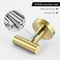 MINKUROW Badezimmer-Handtuchhaken SUS304 Edelstahl Wandhaken Küchenhandtuchhalter, 2 Stück, Gebürstetes Messing 10 MINKUROW Badezimmer-Handtuchhaken SUS304 Edelstahl Wandhaken Küchenhandtuchhalter, 2 Stück, Gebürstetes Messing -Seilwinden Sales 59506275 4