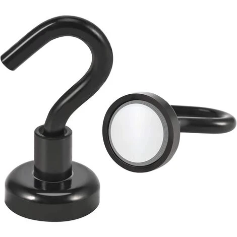 MINKUROW Magnet Haken, Magnete Mit Haken, 14 Stück Neodym Magnethaken Extra Stark, Schwarz Super Starker Magnetischer Haken Für Küche Schlafzimmer Badezimmer Garage Kühlschrankmagnet Schlüsselhalter 4 MINKUROW Magnet Haken, Magnete Mit Haken, 14 Stück Neodym Magnethaken Extra Stark, Schwarz Super Starker Magnetischer Haken Für Küche Schlafzimmer Badezimmer Garage Kühlschrankmagnet Schlüsselhalter – Bild 2