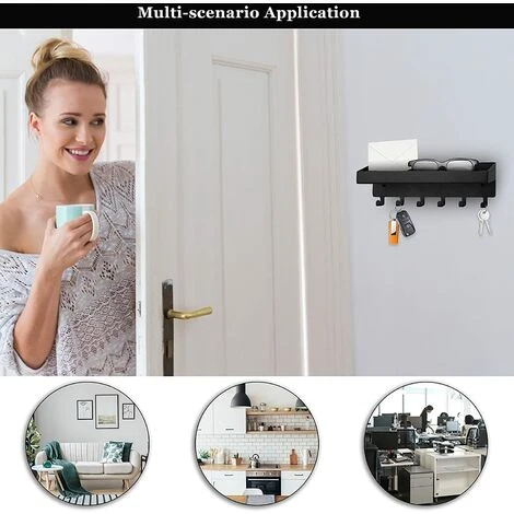 MINKUROW Schlüsselbrett Mit Ablage-Schlüssel Wandhalterung-Wand Schlüsselhaken Mit 6 Haken & Schlüsselleiste-Einfach Zu Verwenden,Wird Zum Sortieren Von Schlüsseln Und Kleinen Gegenständen Verwendet 6 MINKUROW Schlüsselbrett Mit Ablage-Schlüssel Wandhalterung-Wand Schlüsselhaken Mit 6 Haken & Schlüsselleiste-Einfach Zu Verwenden,Wird Zum Sortieren Von Schlüsseln Und Kleinen Gegenständen Verwendet – Bild 4