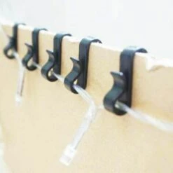 MINKUROW 100 Stück Mini-Rinnenhaken Zur Befestigung Von Lichterketten Und Elektrischen Kabeln, Doppelkopf-S-Klemmhaken -Seilwinden Sales 59507851 5