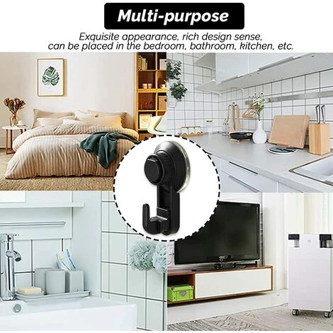 MINKUROW 4 Pack Vakuum Saugnapf Haken, Extra Stark Saughaken Ohne Bohren Für Fenster Glas Bad Küche Badezimmer Dusche, 2000 Mal Wiederverwertbar, Max 5KG (Schwarz) 4 MINKUROW 4 Pack Vakuum Saugnapf Haken, Extra Stark Saughaken Ohne Bohren Für Fenster Glas Bad Küche Badezimmer Dusche, 2000 Mal Wiederverwertbar, Max 5KG (Schwarz) – Bild 2