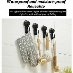 MINKUROW 4 Pack Vakuum Saugnapf Haken, Extra Stark Saughaken Ohne Bohren Für Fenster Glas Bad Küche Badezimmer Dusche, 2000 Mal Wiederverwertbar, Max 5KG (Schwarz) 9 MINKUROW 4 Pack Vakuum Saugnapf Haken, Extra Stark Saughaken Ohne Bohren Für Fenster Glas Bad Küche Badezimmer Dusche, 2000 Mal Wiederverwertbar, Max 5KG (Schwarz) -Seilwinden Sales 59508502 3