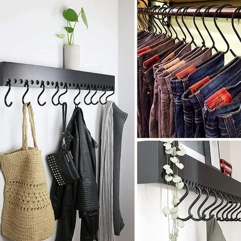 GESCHENKE 30 Stück 9 Cm S-förmige Haken Zum Aufhängen Für Küche, Bad, Schlafzimmer Und Büro (30 Stück, Große Größe, Schwarz) 7 GESCHENKE 30 Stück 9 Cm S-förmige Haken Zum Aufhängen Für Küche, Bad, Schlafzimmer Und Büro (30 Stück, Große Größe, Schwarz) – Bild 5