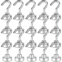 GESCHENKE 20 Stück Magnethaken, 10 Kg+ Starker Magnet Mit Kühlschrankhaken, Strapazierfähiger Deckenkreuzungshaken
