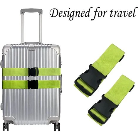 MINKUROW 2-Stück Gepäckgurt Koffergurt Gepäcktasche Packriemen Kofferband Lang Kofferbänder Luggage Strap Für Koffer(grün) 6 MINKUROW 2-Stück Gepäckgurt Koffergurt Gepäcktasche Packriemen Kofferband Lang Kofferbänder Luggage Strap Für Koffer(grün) – Bild 4