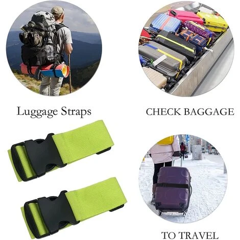MINKUROW 2-Stück Gepäckgurt Koffergurt Gepäcktasche Packriemen Kofferband Lang Kofferbänder Luggage Strap Für Koffer(grün) 7 MINKUROW 2-Stück Gepäckgurt Koffergurt Gepäcktasche Packriemen Kofferband Lang Kofferbänder Luggage Strap Für Koffer(grün) – Bild 5