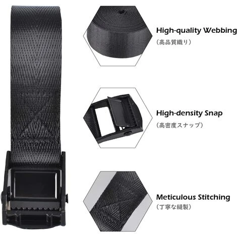 WERKZEUGE 8er-Pack Schnellschnallen-Ratschengurte Aus Kunststoff Zum Sichern Von Gepäck (2 M, Armeegrün – 3,8 Mm) 4 WERKZEUGE 8er-Pack Schnellschnallen-Ratschengurte Aus Kunststoff Zum Sichern Von Gepäck (2 M, Armeegrün – 3,8 Mm) – Bild 2