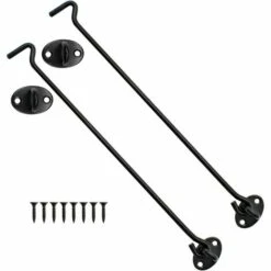 WERKZEUGE Sturmhaken 2 Stück Mattschwarzer Kabinenhaken, Edelstahl-Sturmhaken Mit Befestigungsschrauben, Für Garagentore Und Fenster