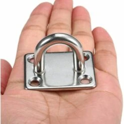 GESCHENKE M5 Heavy Duty Pad Eye Plate, 304 Edelstahl Längliche Eye Pad Plate, Staple Ring Hakenschlaufe U-förmig (4 Stück, 5 Mm) -Seilwinden Sales 60683567 5
