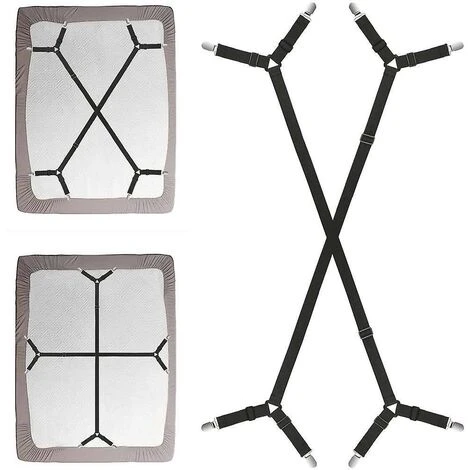 Spanngurte Für Bettlakenhalter, Verstellbares, überkreuztes Spannbettlakenband -Thsinde 4 Spanngurte Für Bettlakenhalter, Verstellbares, überkreuztes Spannbettlakenband -Thsinde – Bild 2