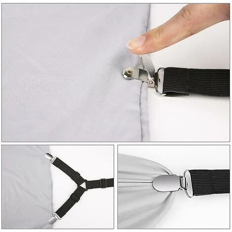 Spanngurte Für Bettlakenhalter, Verstellbares, überkreuztes Spannbettlakenband -Thsinde 5 Spanngurte Für Bettlakenhalter, Verstellbares, überkreuztes Spannbettlakenband -Thsinde – Bild 3