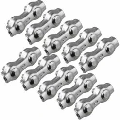 MIYA Paquete De 10 Abrazaderas Dobles Para Cable Industrial De Acero Inoxidable 304 M2