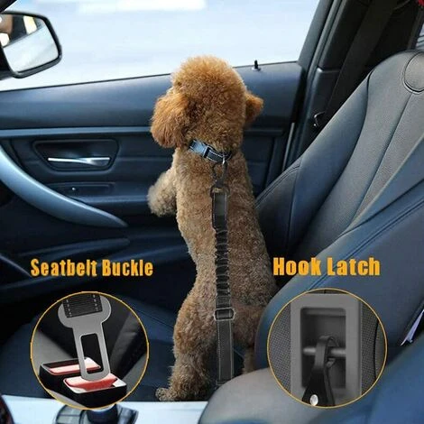 BARES Sicherheitsgurt Für Hunde, Auto-Sicherheitsgurt, Verstellbare Länge, Polsterung, Stoßdämpfung, Schwarzer, Elastischer, Reflektierender Gürtel, Geeignet Für Alle Hunde Und Autos 7 BARES Sicherheitsgurt Für Hunde, Auto-Sicherheitsgurt, Verstellbare Länge, Polsterung, Stoßdämpfung, Schwarzer, Elastischer, Reflektierender Gürtel, Geeignet Für Alle Hunde Und Autos – Bild 5