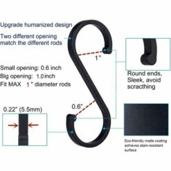 GESCHENKE Robuste S-Haken, S-förmige Haken Zum Aufhängen, Mattschwarze S-Haken Zum Aufhängen Von Töpfen Und Pfannen, Pflanzen, Kaffeetassen, Kleidung, Taschen, Handtüchern In Küche, Schlafzimmer, Büro, Garten, Badezimmer, 20 Stück -Seilwinden Sales 61201792 2