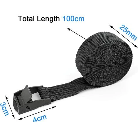 ILOVEMILAN 4 Zurrgurte 1 M Mit Spannschloss, 25 Mm Gurt, Schwarzer Fahrradgurt, Ratschengurt, Mit Spannschloss, Motorradanhängergurt 4 ILOVEMILAN 4 Zurrgurte 1 M Mit Spannschloss, 25 Mm Gurt, Schwarzer Fahrradgurt, Ratschengurt, Mit Spannschloss, Motorradanhängergurt – Bild 2